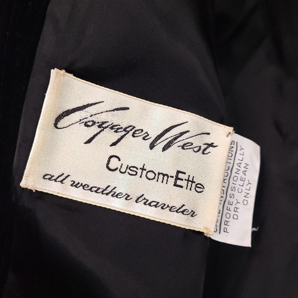 Vintage Voyager West Coat Womens Black Corduroy Steam Punk 70s All Weather Union - Picture 8 of 12